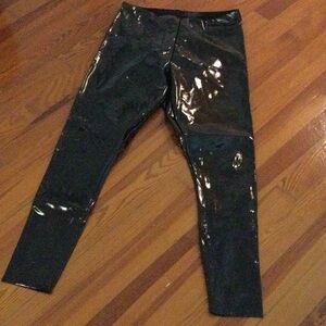 Shiny Black Patent Leggings